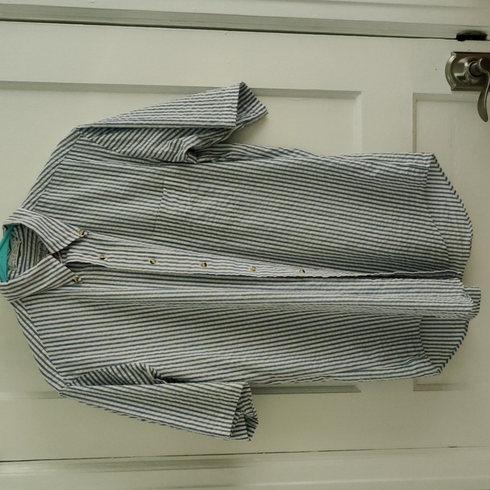 Huntington Seersucker Short Sleeve Button Down Shirt
